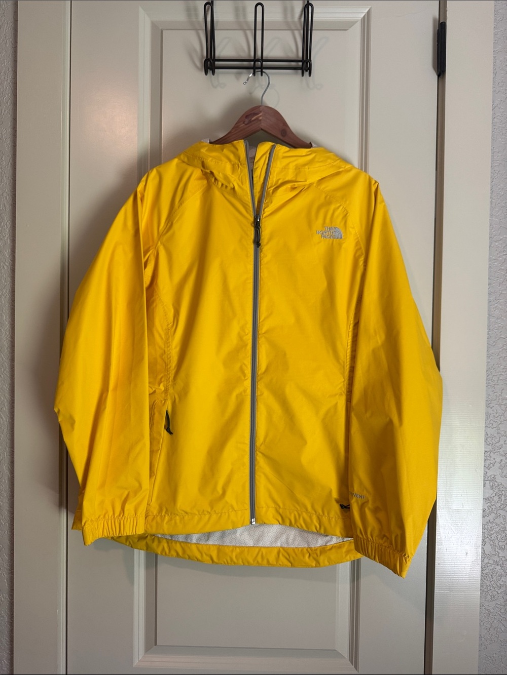 The North Face Women’s Bright Yellow Hooded Rain Jacket